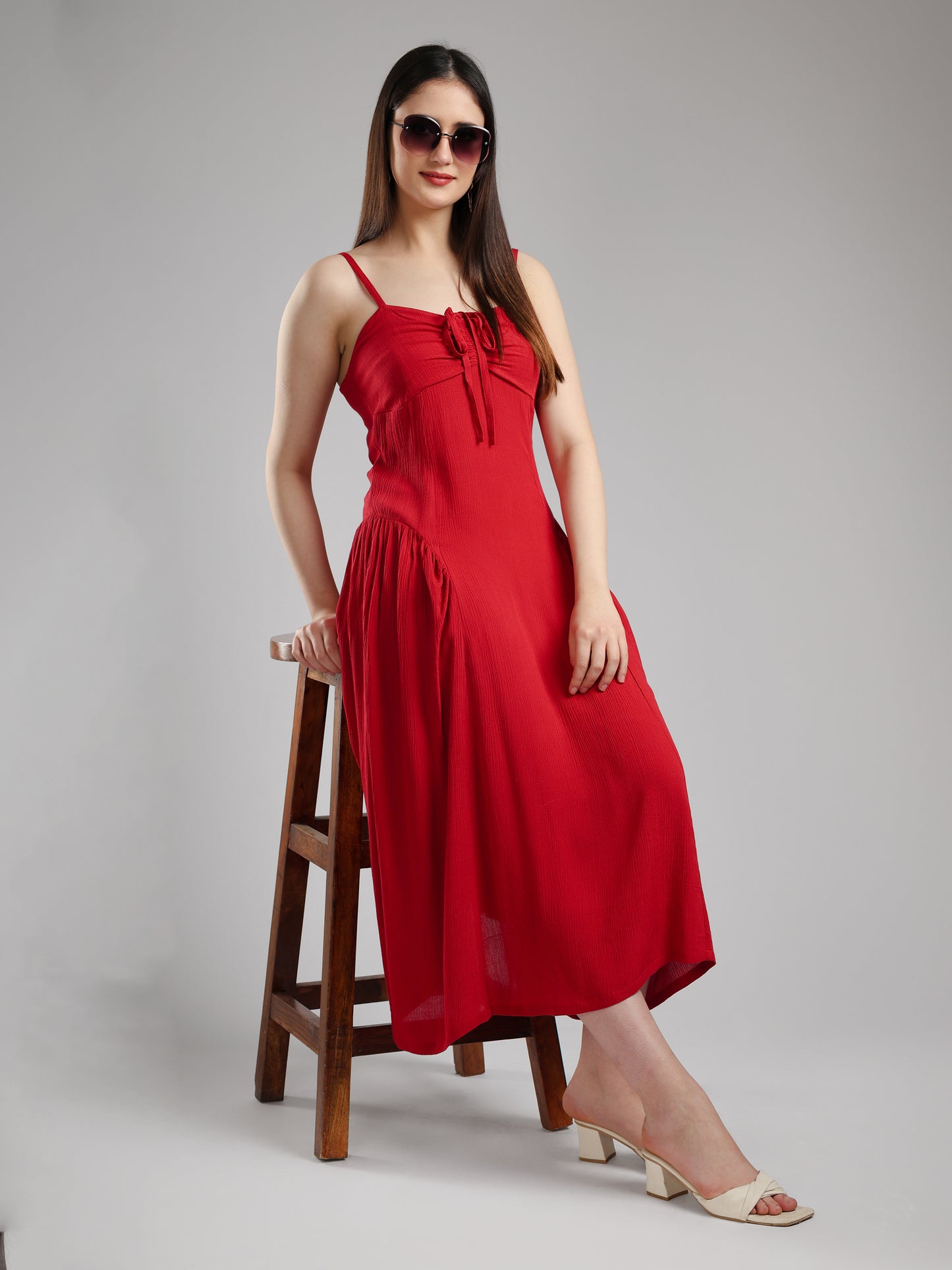 Eivan Fit& Flare Dress - Maroon