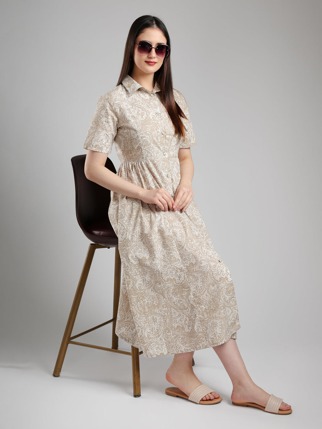 Velisse Midi dress- Beige