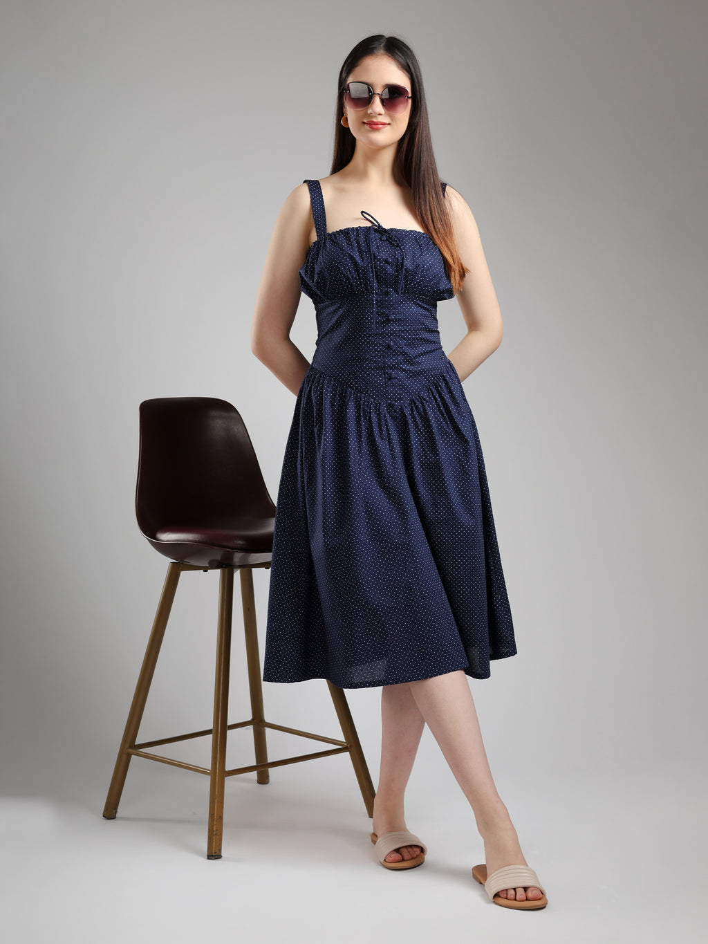 Alara Fit& Flare Dress - Blue