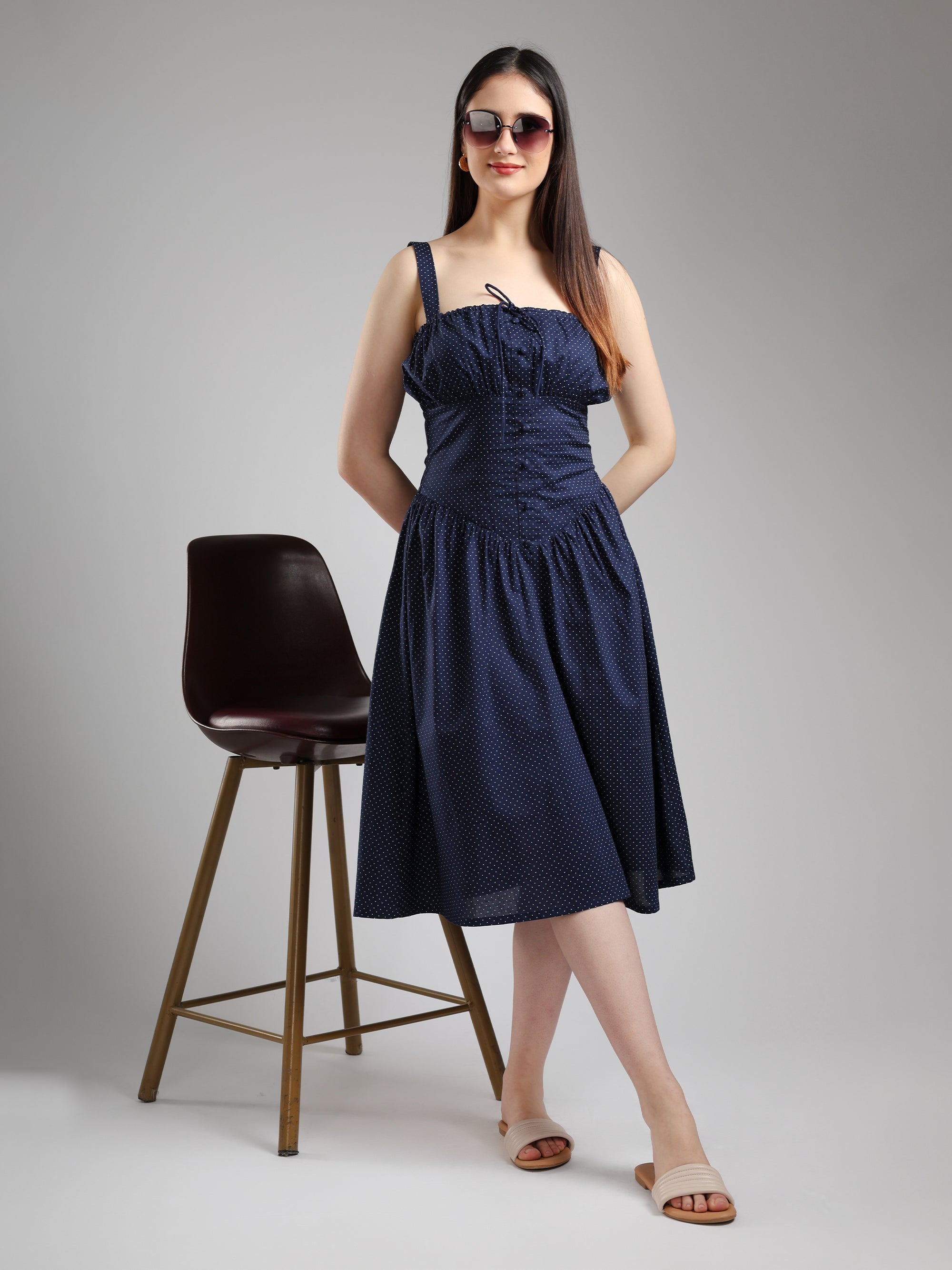 Alara Fit& Flare Dress - Blue