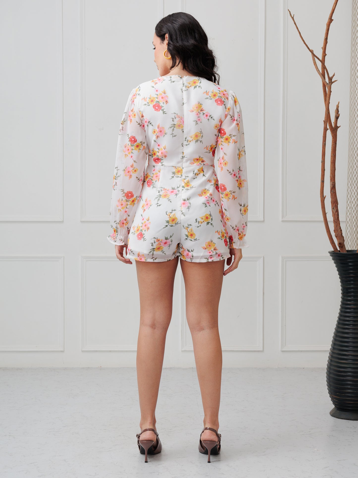 Back zipper jumpsuit