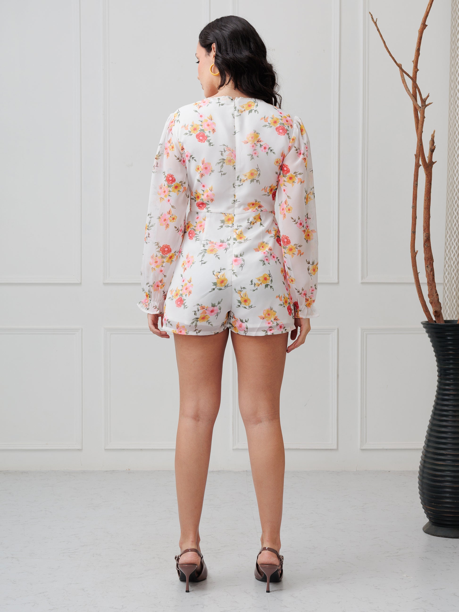 Back zipper jumpsuit