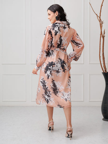 FLORAL BELTED DRESS
