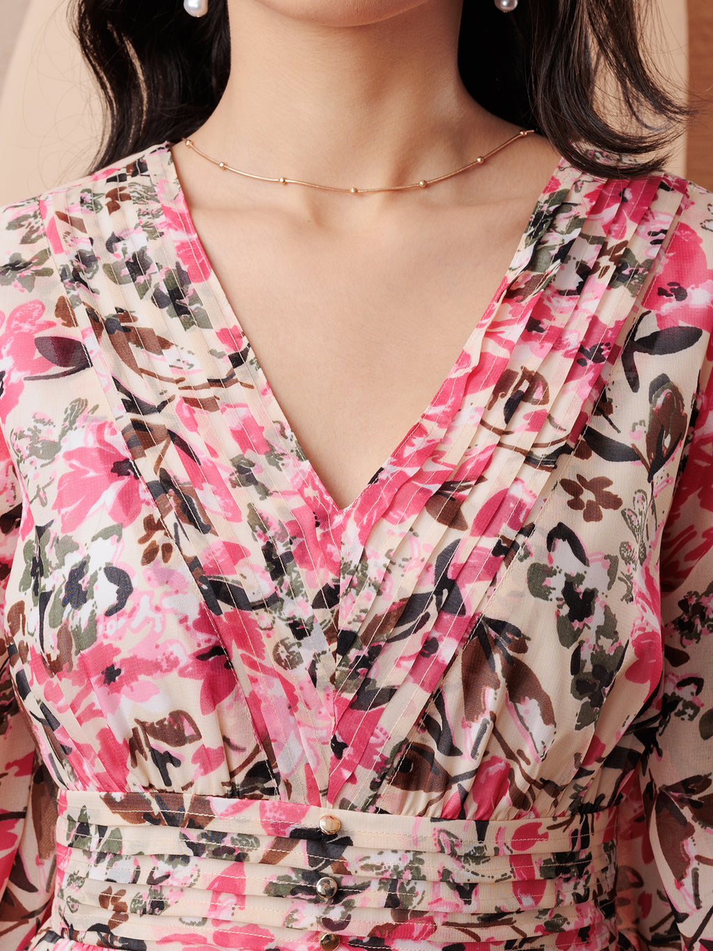 Floriska Pleated Mini Dress