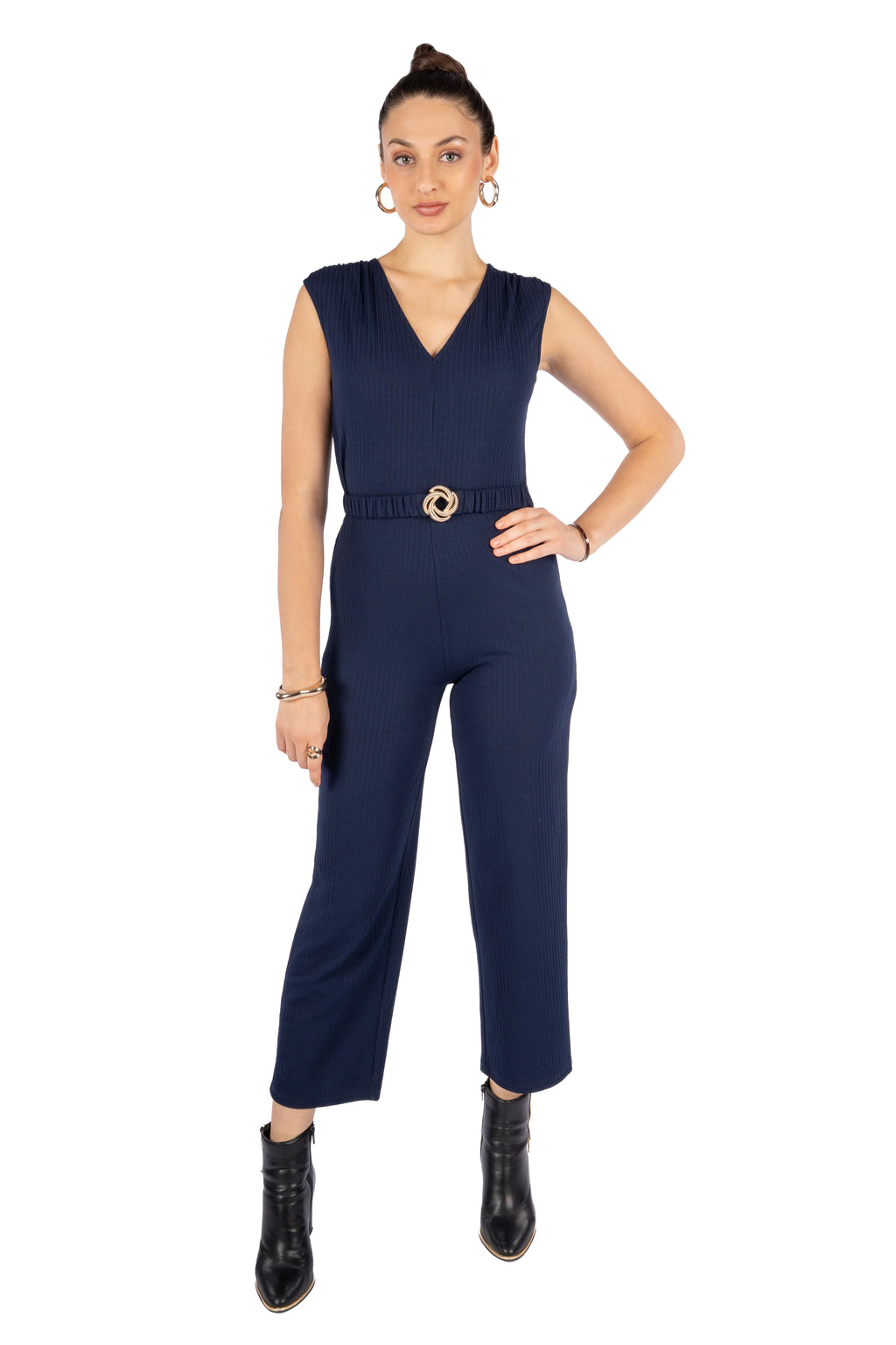 Mavi Royal Blue Korean Rib Fitted Jumpsuit