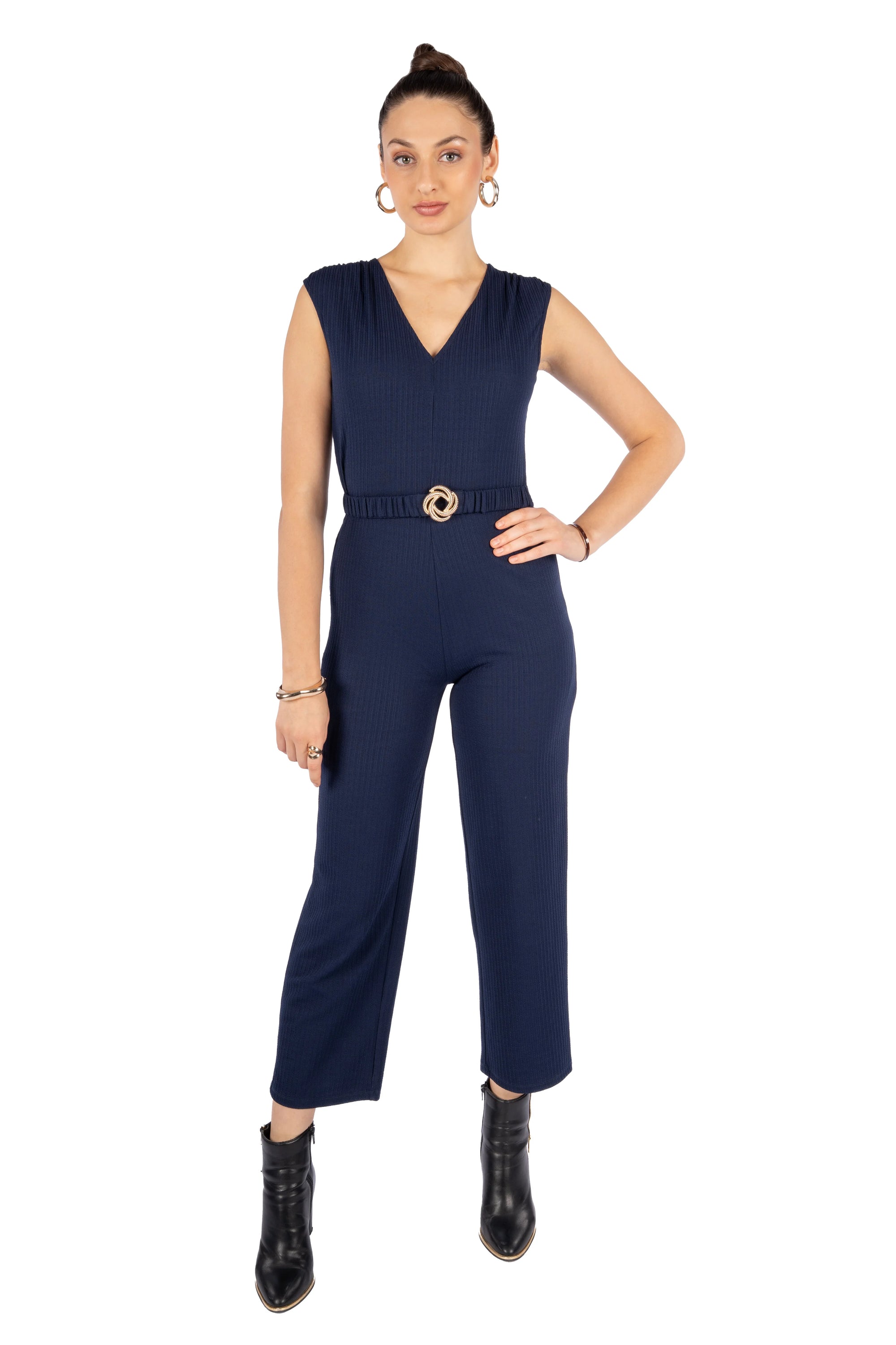 Mavi Royal Blue Korean Rib Fitted Jumpsuit