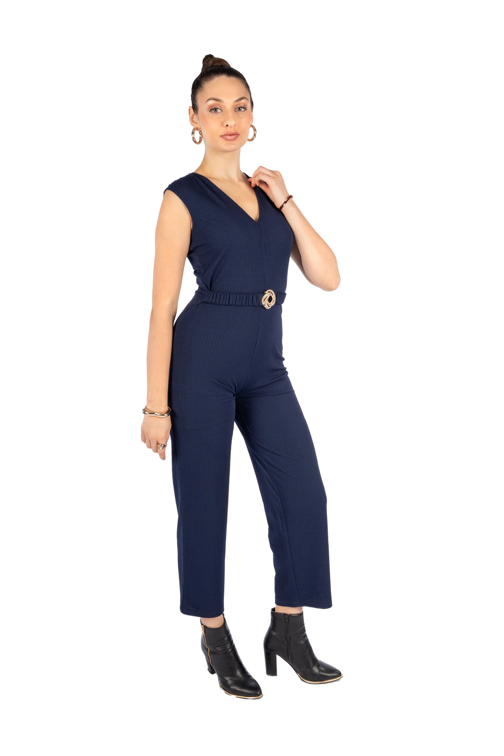 Mavi Royal Blue Korean Rib Fitted Jumpsuit