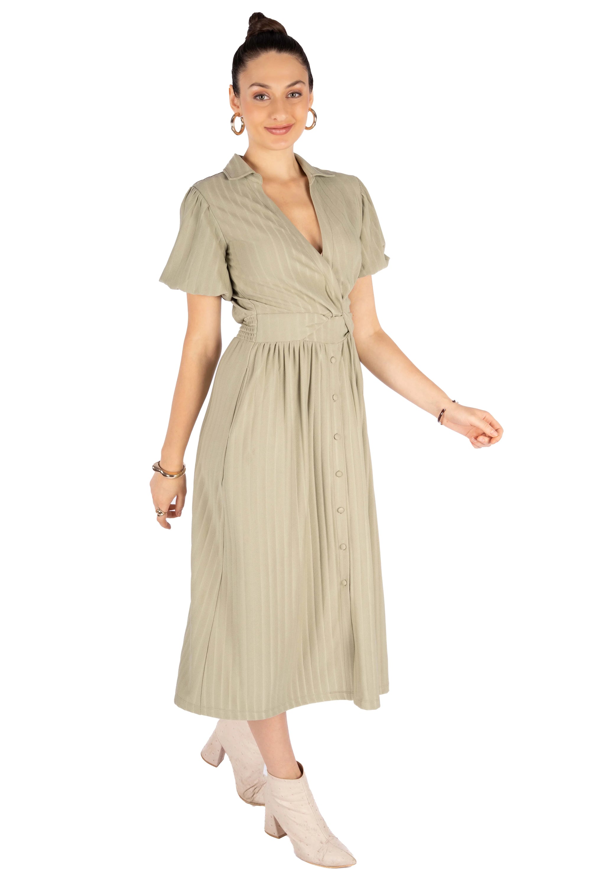 Alora Beige Crepe Patta Loose Midi – Cory Edge