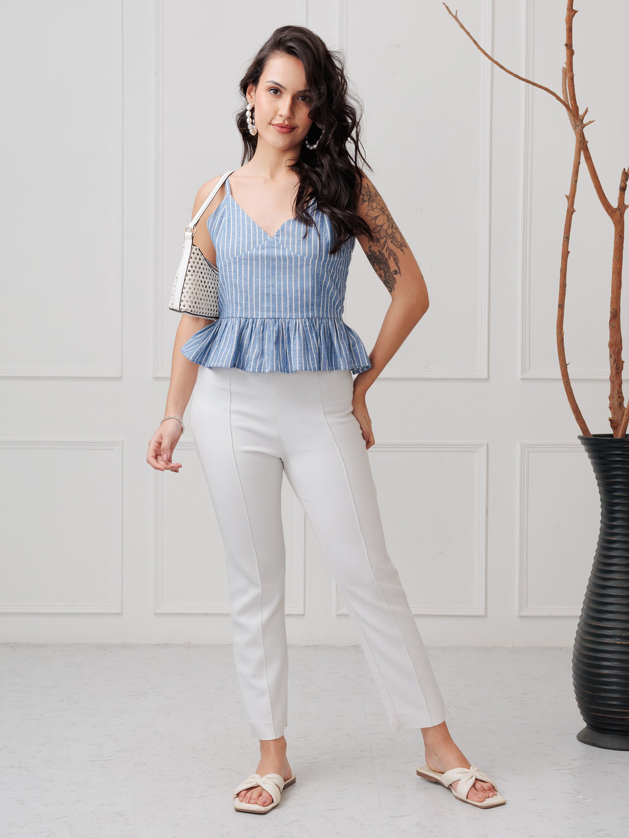 SHOULDER STRAP EPLUM TOP