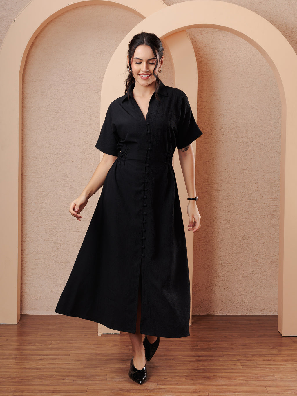BLACO BUTTON MIDI DRESS