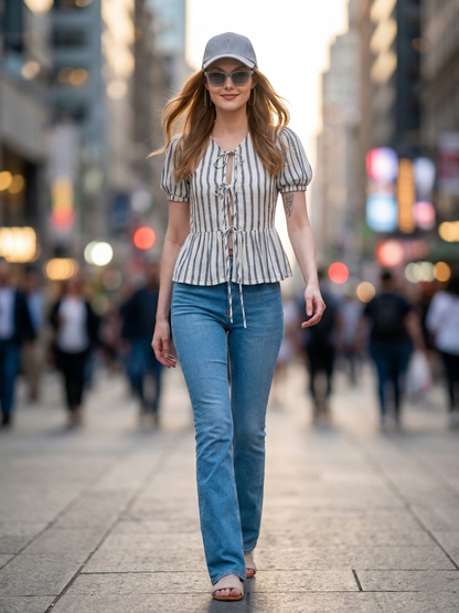 Cory edge white shirt peplum top