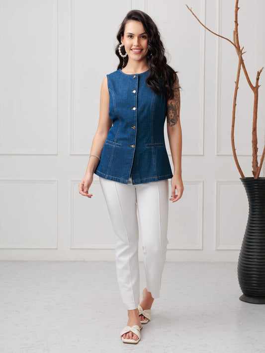 Cory Edge Denim Top for women and girl