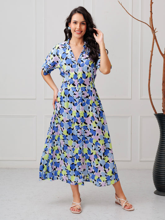 BLUVESSA Bloom Midi Dress