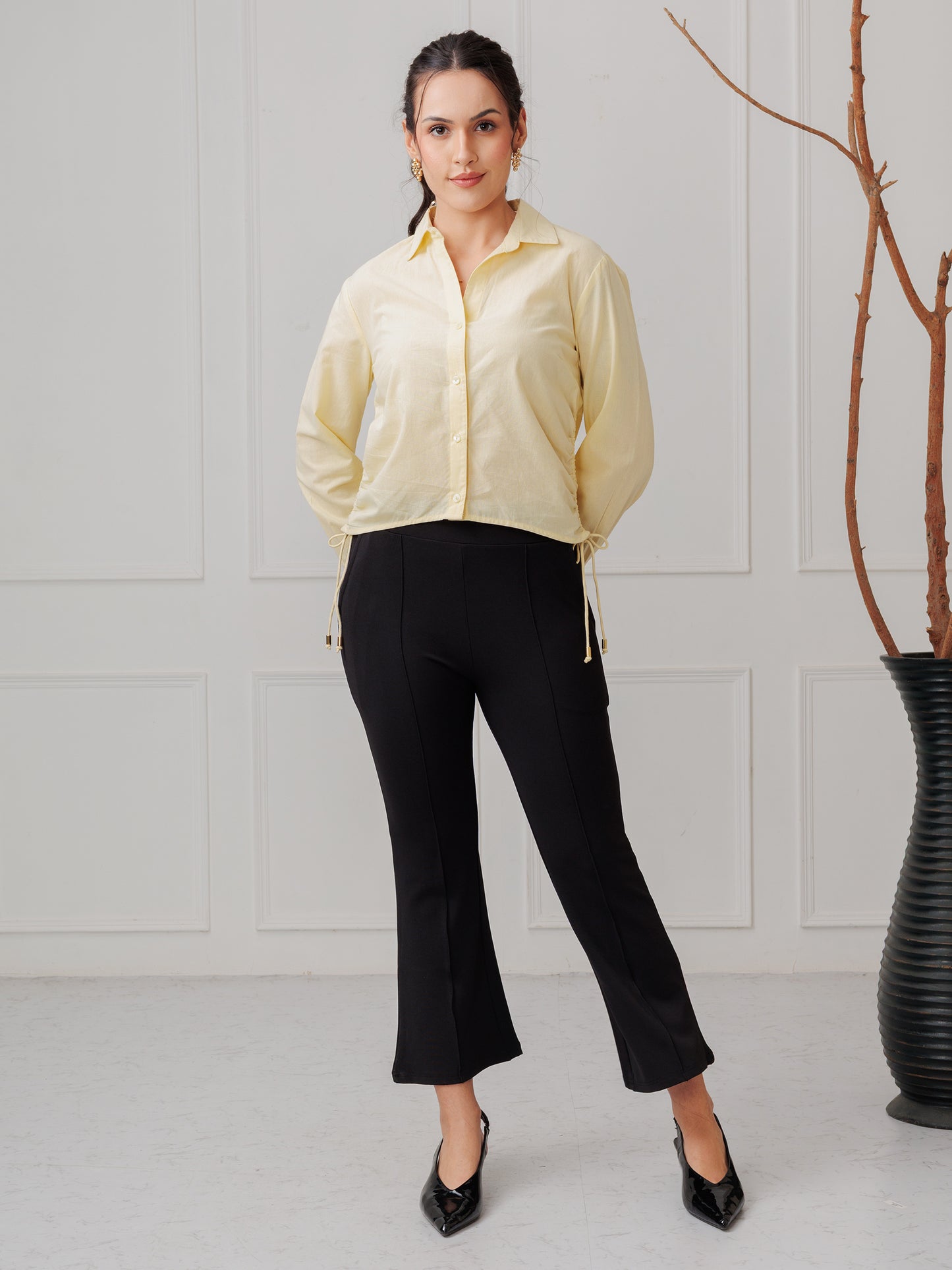 YELLOW COLLERED SHIRT