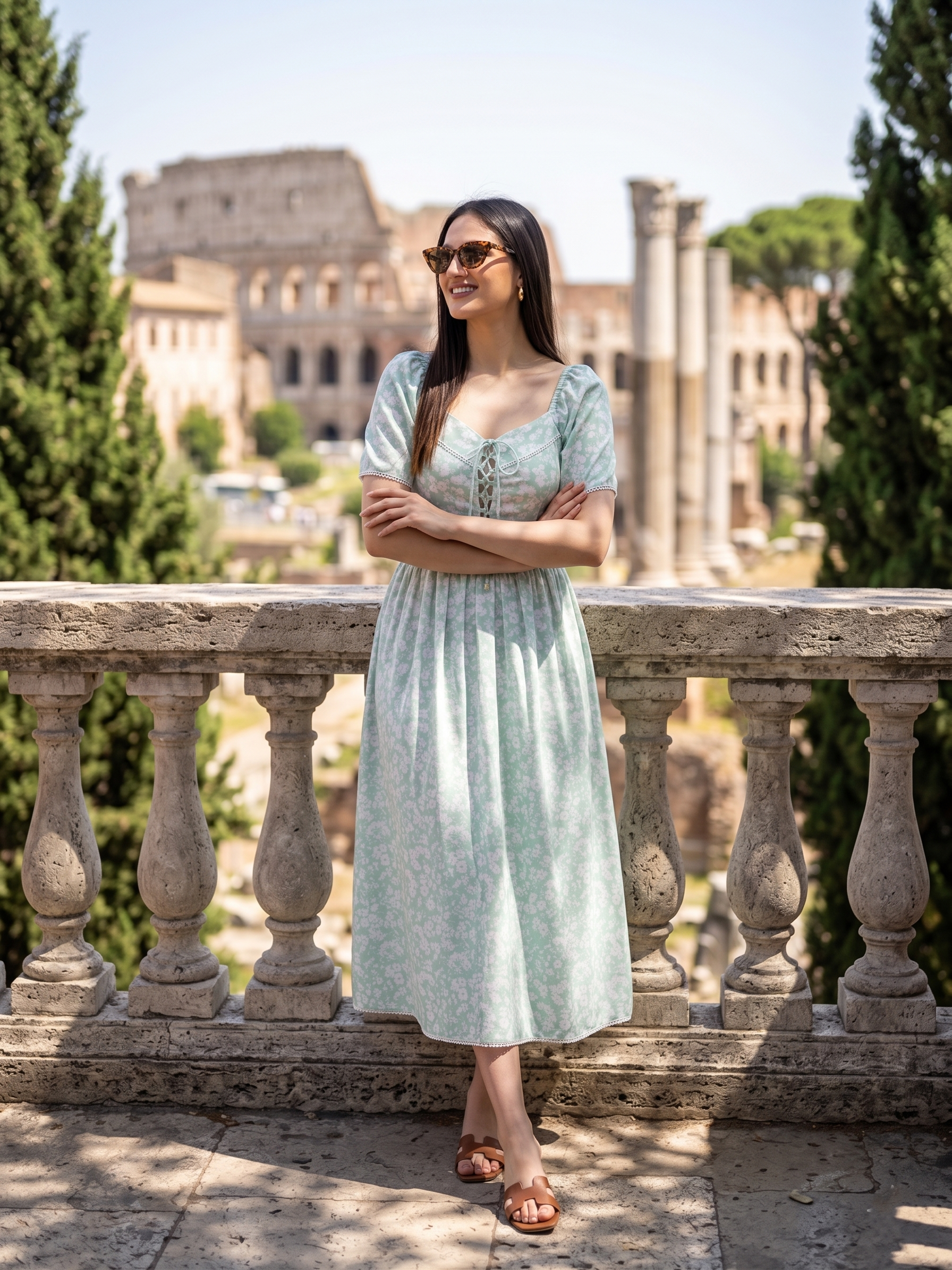 cory edge floral print midi dress for women