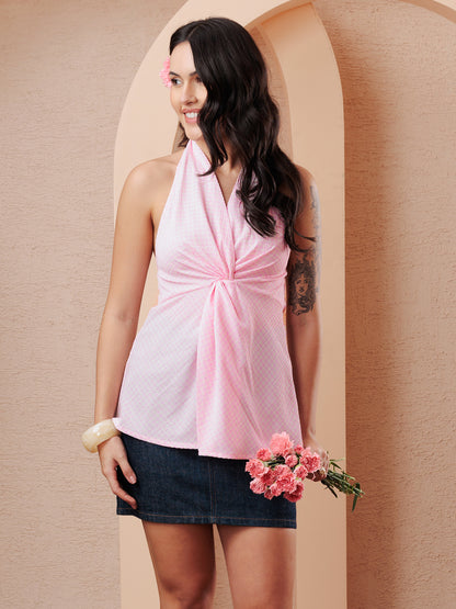 Rosavie Twist Halter Top for Women