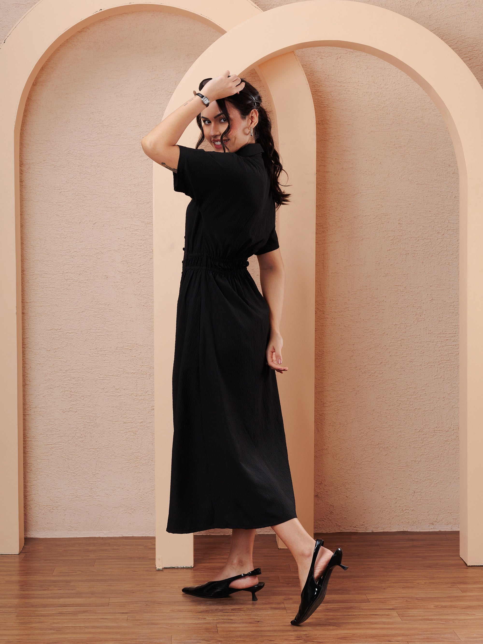 BLACO BUTTON MIDI DRESS