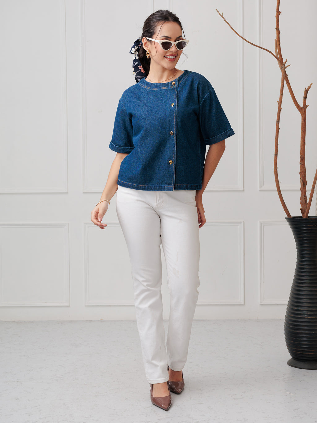 AZTIRE DENIM BONY TOP