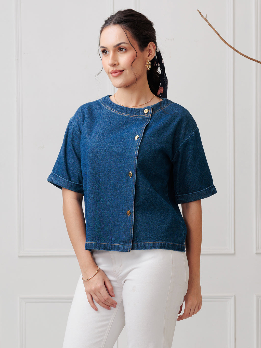 AZTIRE DENIM BONY TOP