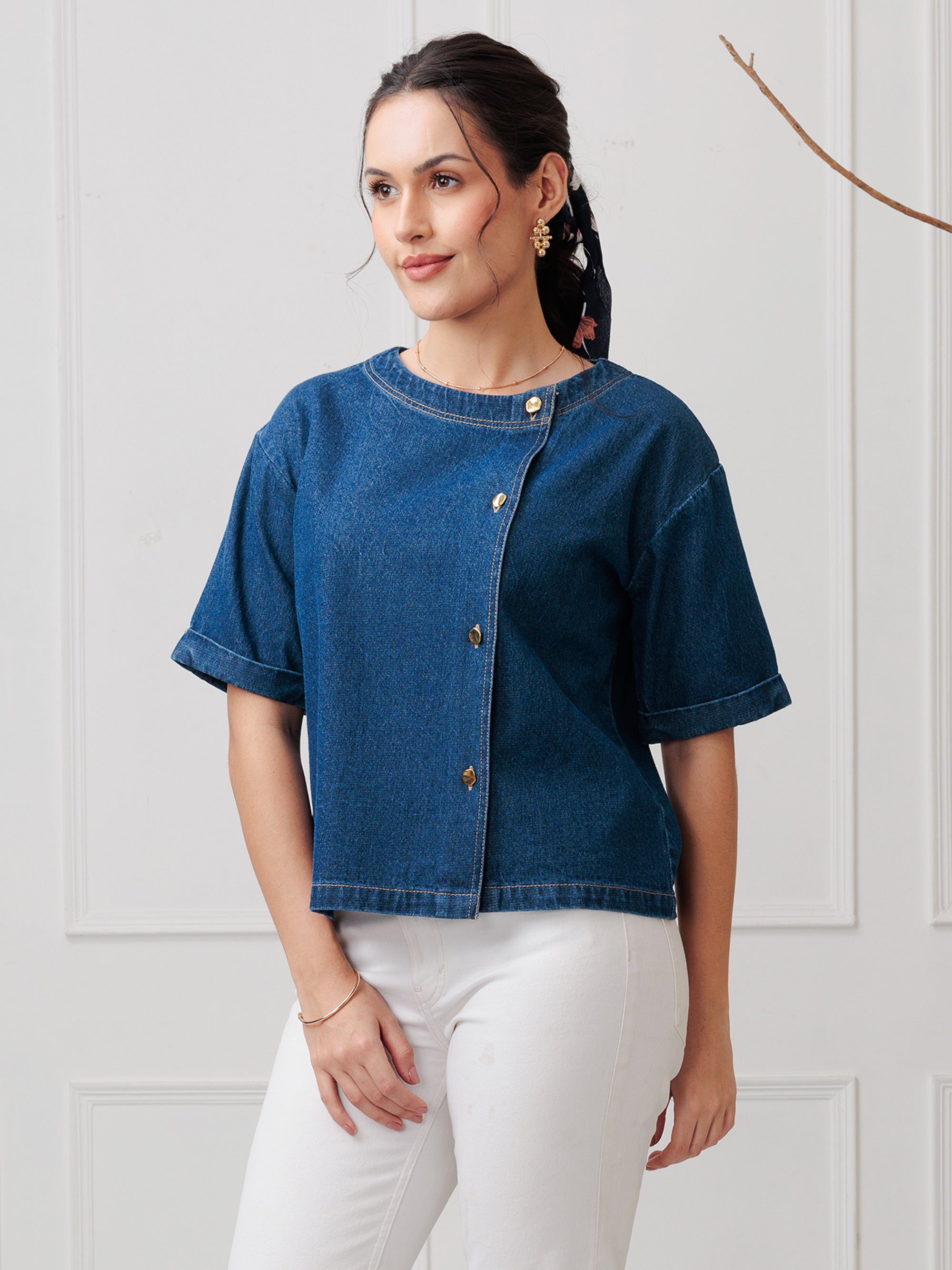 AZTIRE DENIM BONY TOP