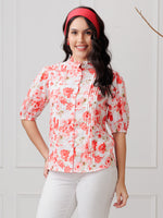 Rosellie Floral Cropped Shirt for Women