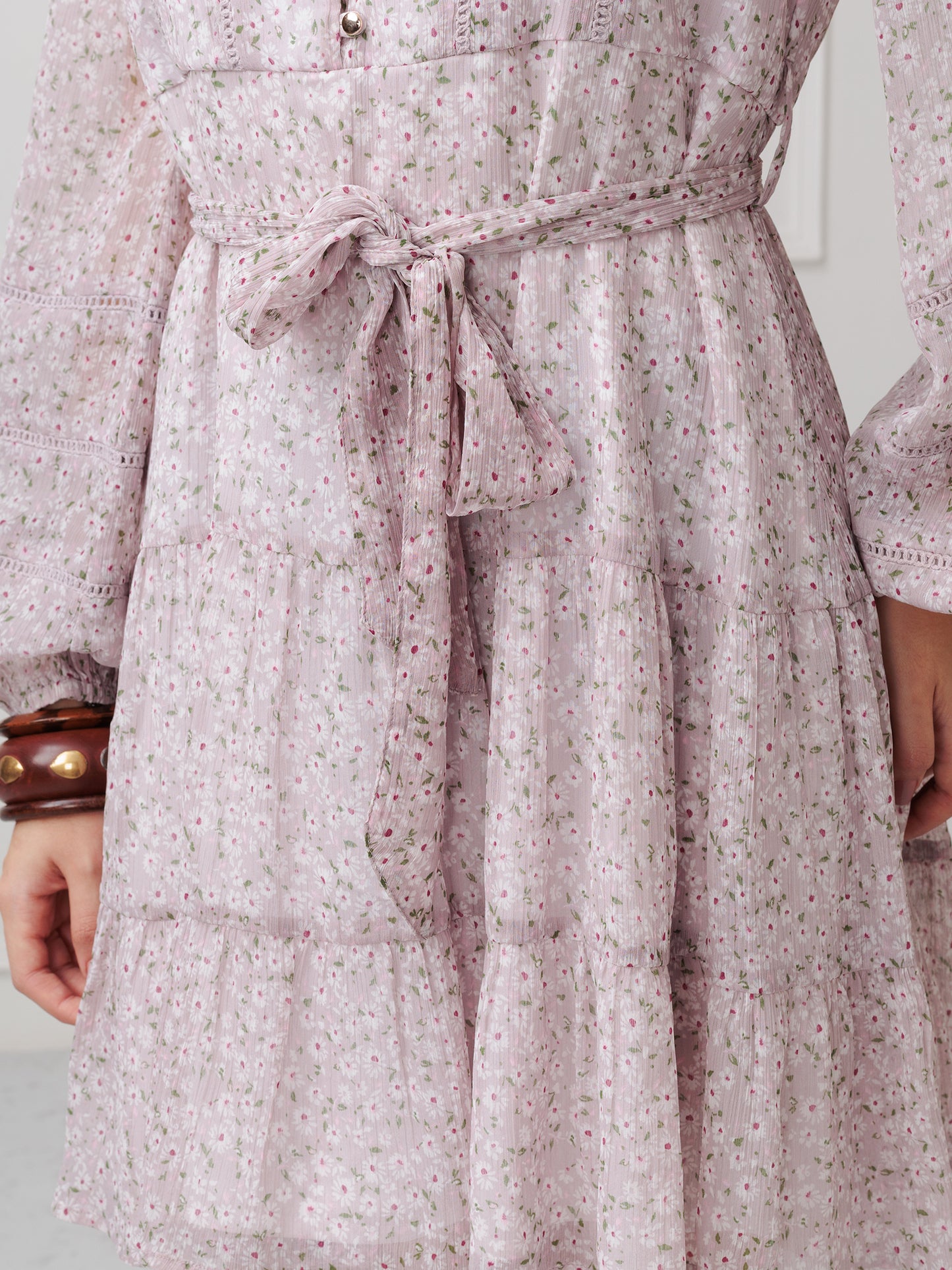 MISTELLE TIERED BELT DRESS