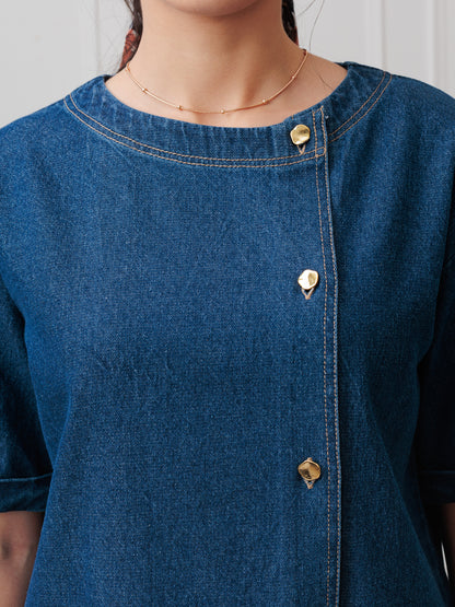 Aztire Denim Bony Top for Women