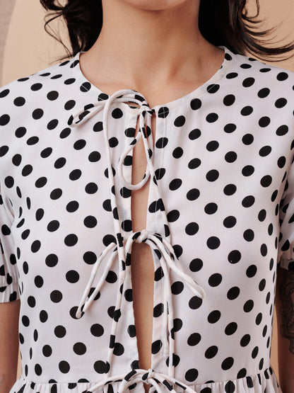 MONROE POLKA PEPLUM TOP