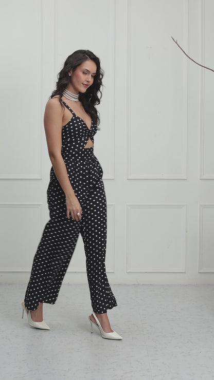 NOIRELLE DOT TWIST JUMPSUIT
