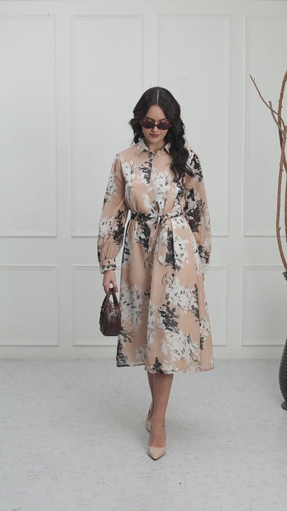 Belevia Floral Belted Dress
